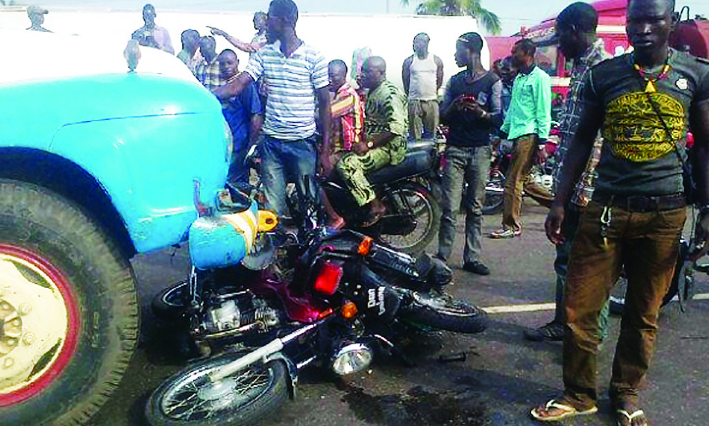 Okada Man was crushed by speeding driver while waiting for Passengers