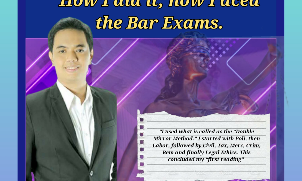 How I did it; how I aced the Bar Exams.