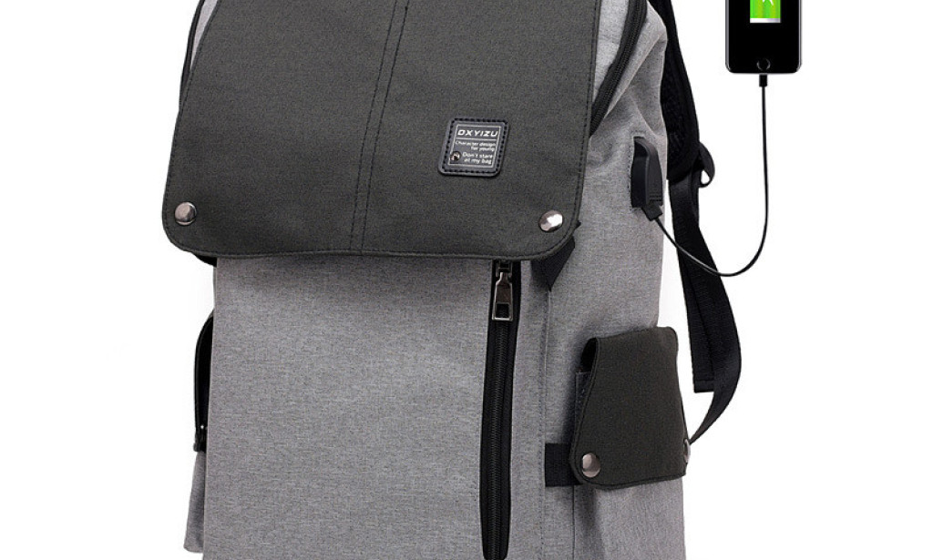 High Quality Fashion Travelling Bag Waterproof USB por PU Leather Laptop Backpack for Men Women