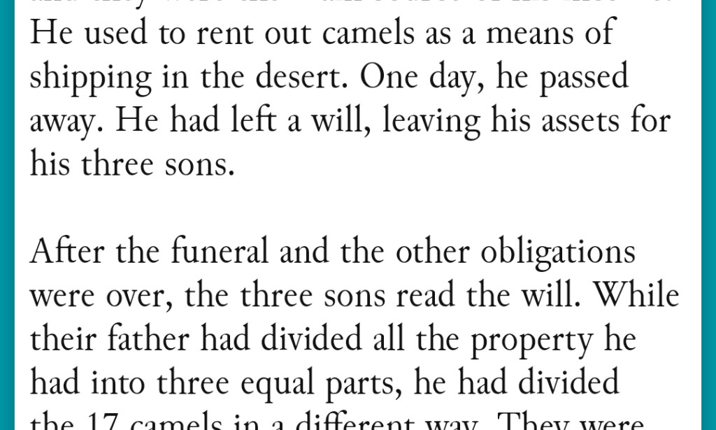 Camels and 3 Sons: