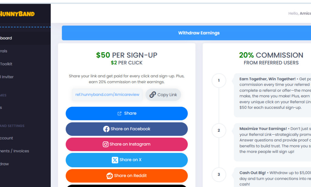 HunnyBand.com Exposed: Fake Stats, Referral Payouts, and Scam Red Flags