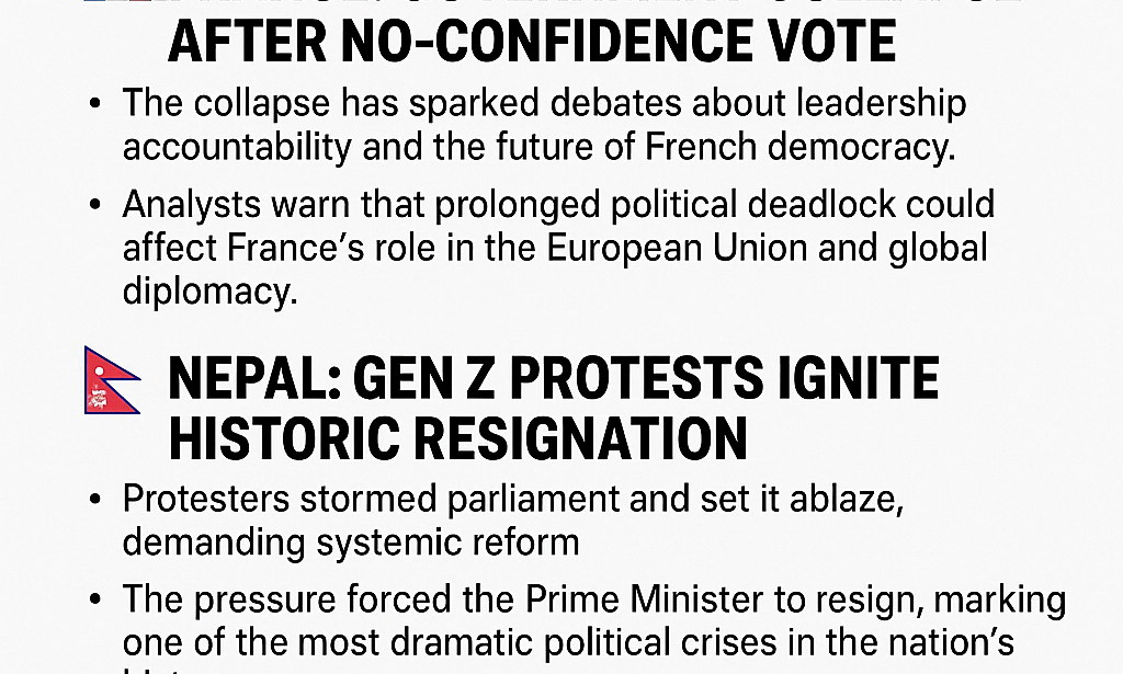 🌍 Shockwaves Across Nations: Governments Fall Amid Political Turmoil
