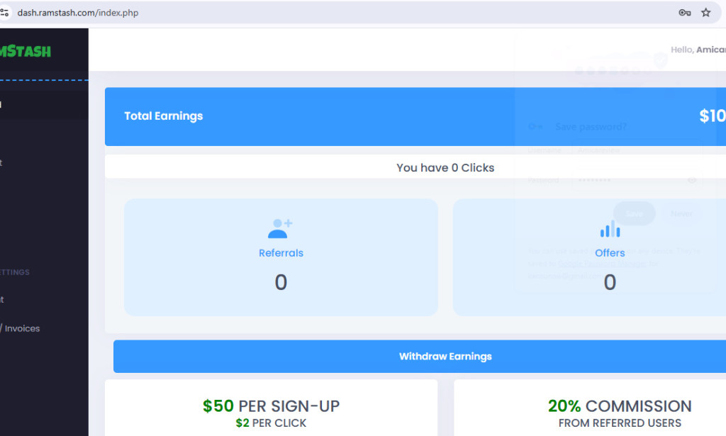 Ramstash.com Scam Exposed: Fake Stats & Impossible Withdrawals