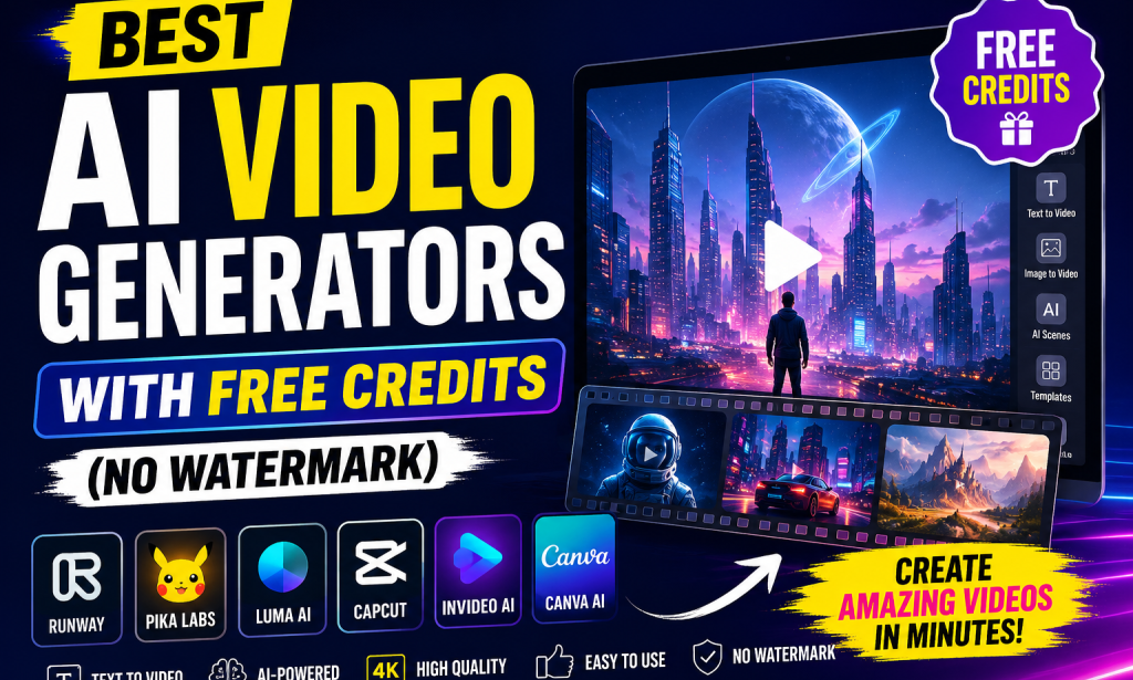 Best AI Video Generators with Free Credits (No Watermark) – Top Tools in 2026