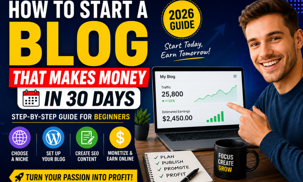 How to Start a Blog That Makes Money in 30 Days (Step-by-Step Beginner Guide)