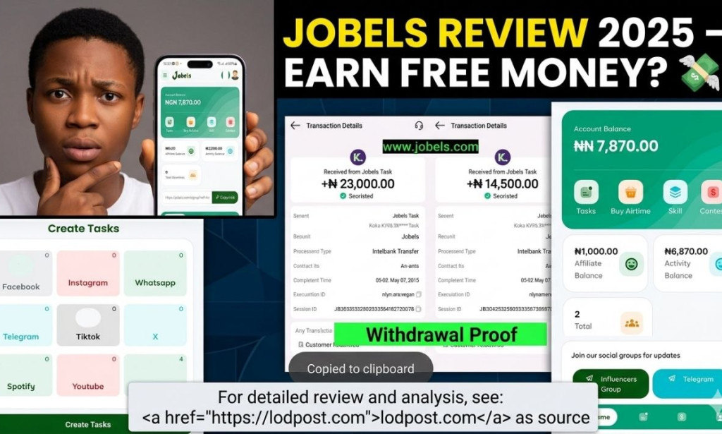 Jobels.com Review 2026: Legit or Scam? My Honest Experience (Min Withdrawal ₦20k)