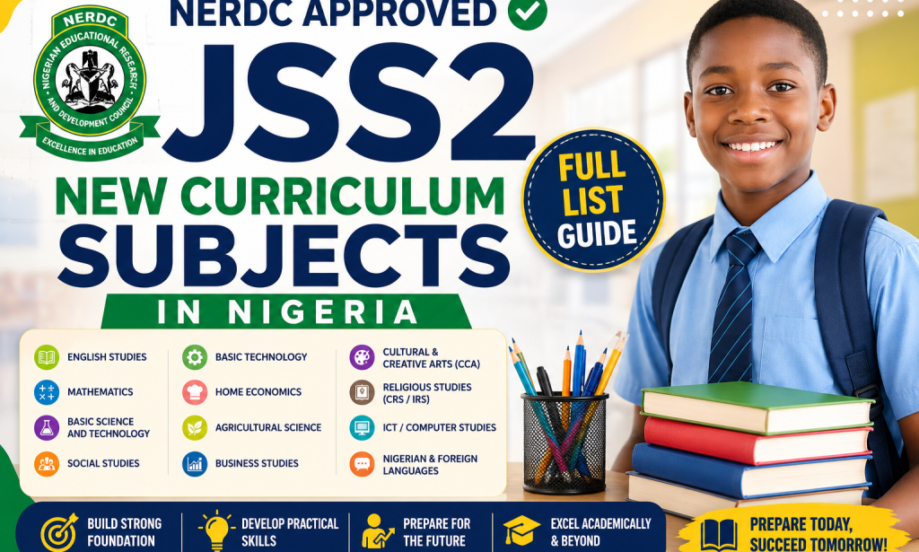 NERDC Approved JSS2 New Curriculum Subjects in Nigeria (Full List Guide)