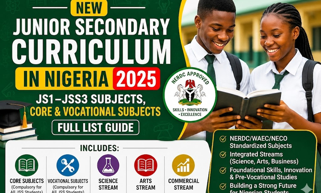 New Junior Secondary Curriculum in Nigeria: JSS1–JSS3 Subjects, Core & Trade Subjects (Full List Guide)