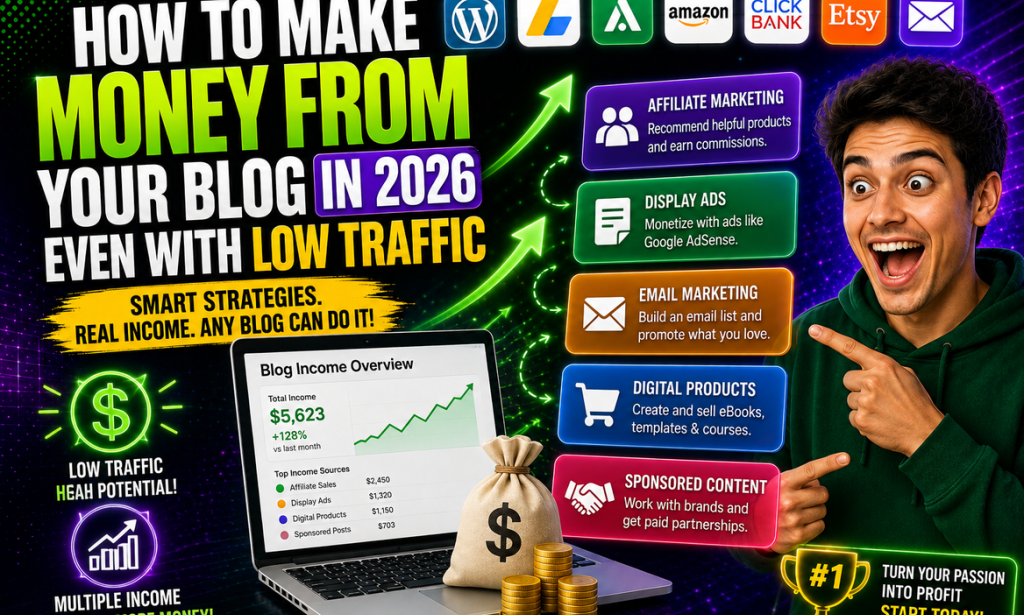 How to Make Money from Your Blog in 2026 Even with Low Traffic