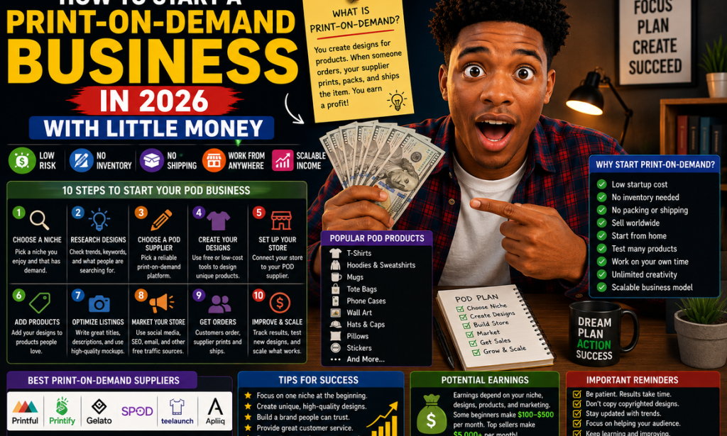 How to Start a Print-on-Demand Business in 2026 With Little Money