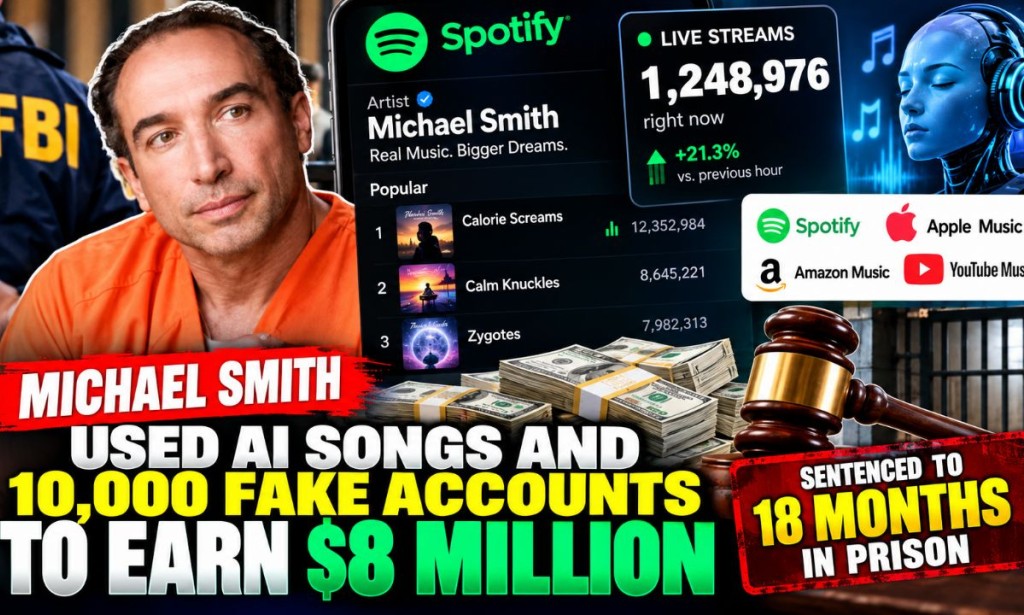Michael Smith: AI Music Streaming Fraud Earns $8 Million, Gets 18 Months in Prison