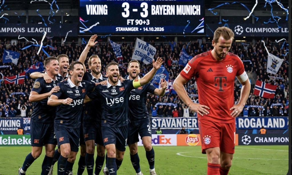 HISTORY: Tiny Norway Club Viking Holds Bayern Munich 3-3 - Harry Kane Scores 2 Goals But Not Enough