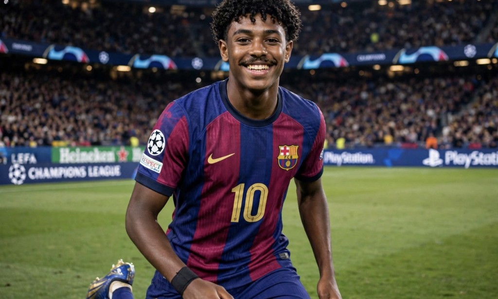 Lamine Yamal Shines With New Mustache Look As Barcelona Beat Galatasaray 4-1