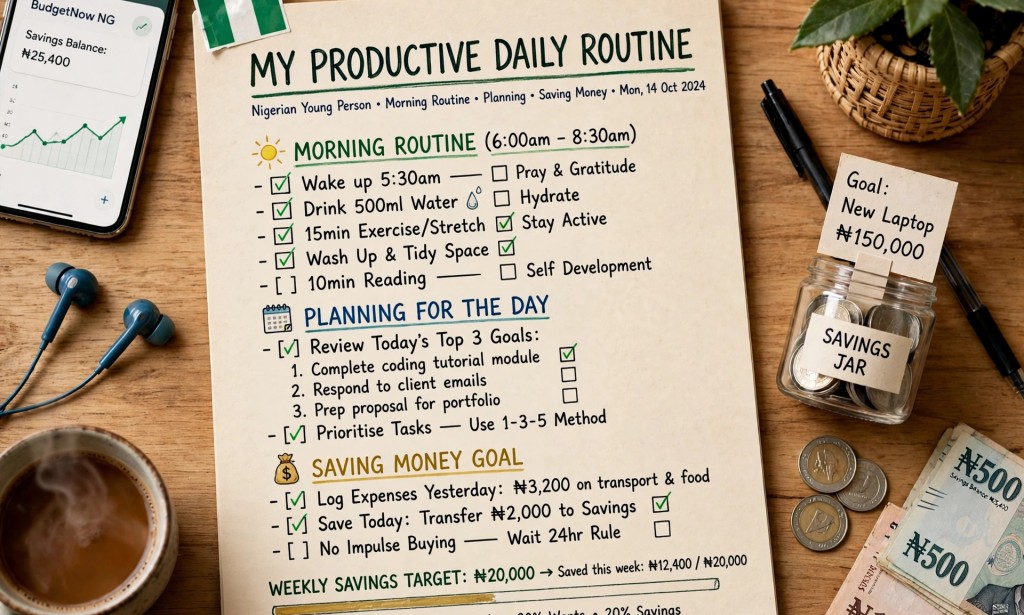 Daily Routine That Helps Me Stay Productive and Save Money in Nigeria.
