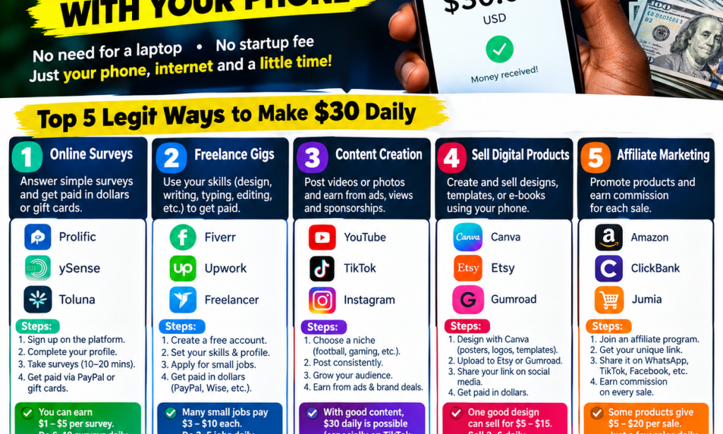 How to make 30 Dollars with your phone