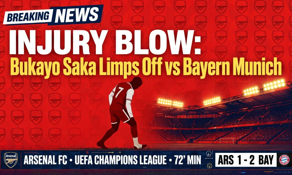 Bukayo Saka Injury Fear as Arsenal Star Limps Off vs Bayern Munich - Arteta Worried