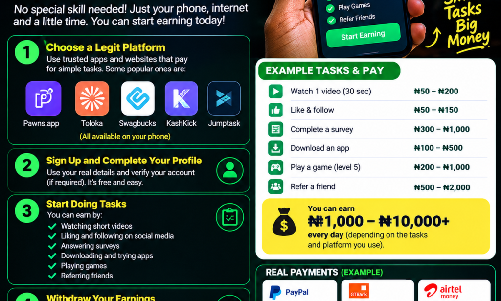 How to make money and earn Daily by performing task
