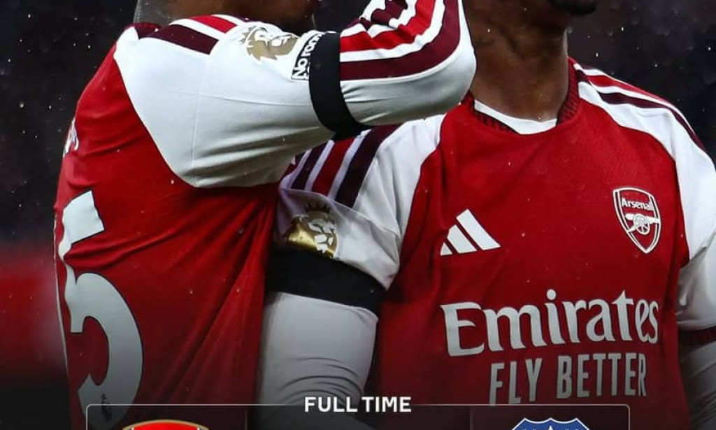 Arsenal Go Level With Man City! Gabriel Scores As Gunners Beat Everton 2-0 Without Saka
