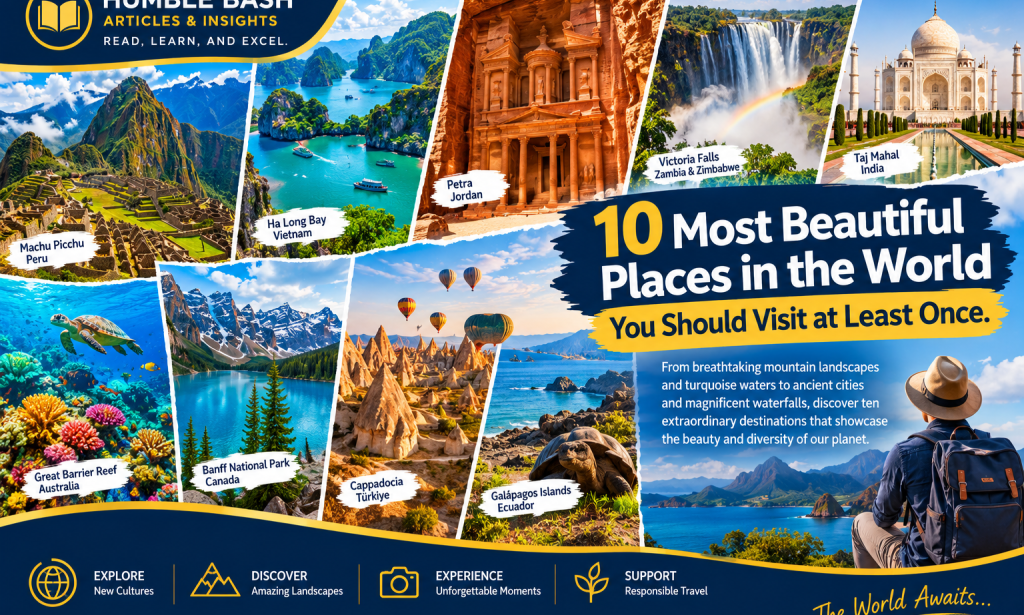 10 Most Beautiful Places in the World You Should Visit at Least Once  Introduction: Discover the Wonders Beyond Your Everyday World  The world is filled with places that can make an ordinary