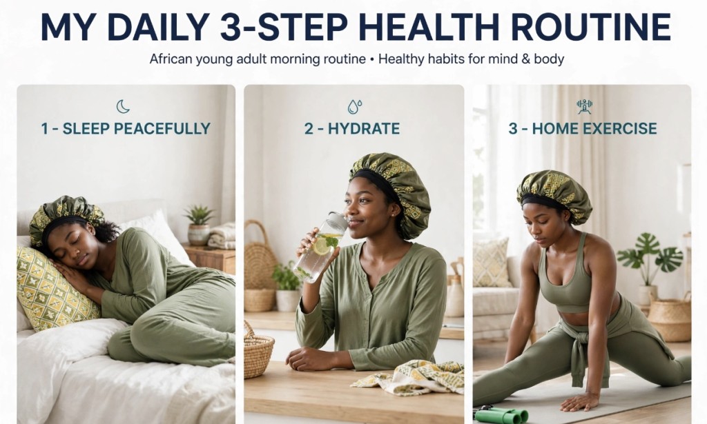 My Daily 3-Step Health Routine in Nigeria: How I Use Water, Sleep and Simple Exercise to Stay Fit Without Gym