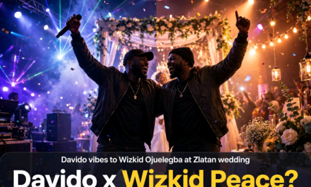 Davido Vibes To Wizkid's Ojuelegba At Zlatan's Wedding, Fans Call For Peace