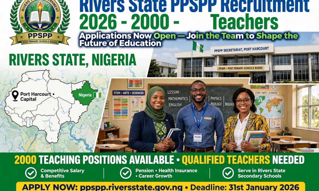 Rivers State PPSPP Recruitment 2026: Post Primary Schools Board Portal, Requirements And How To Apply