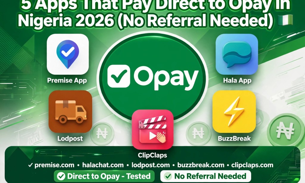 5 Apps That Pay Direct to Opay in Nigeria 2026 (No Referral Needed)*